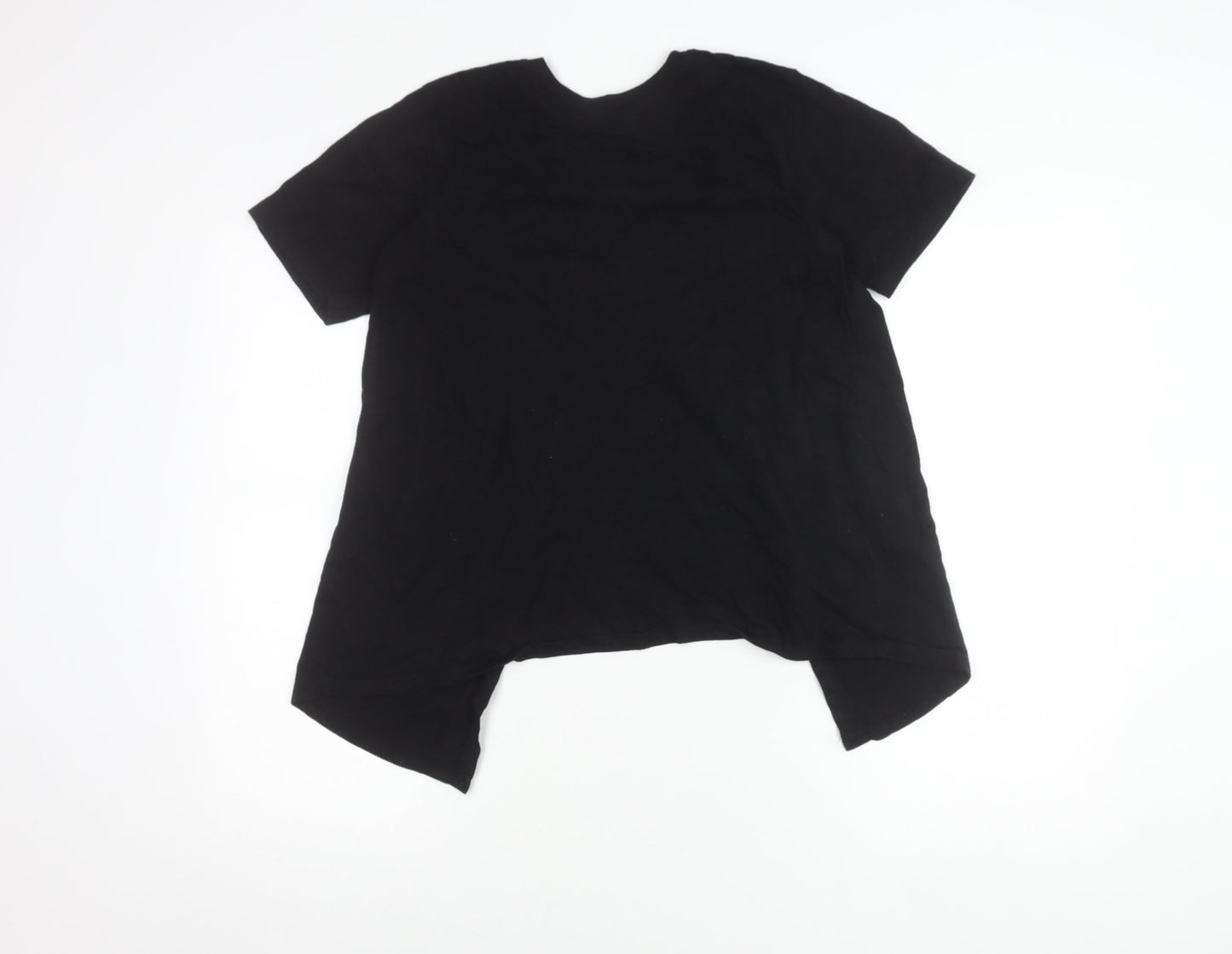 ASOS DESIGN Womens Black Size 6 Basic Cotton Short Sleeve T-Shirt