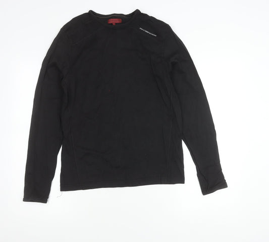 John Richmond Men’s Black Long Sleeve Cotton T-Shirt S