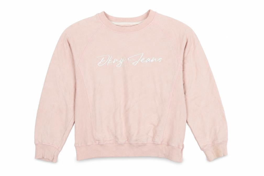 DKNY Jeans Teens Pink Logo Sweatshirt L (12/14) Cotton Blend