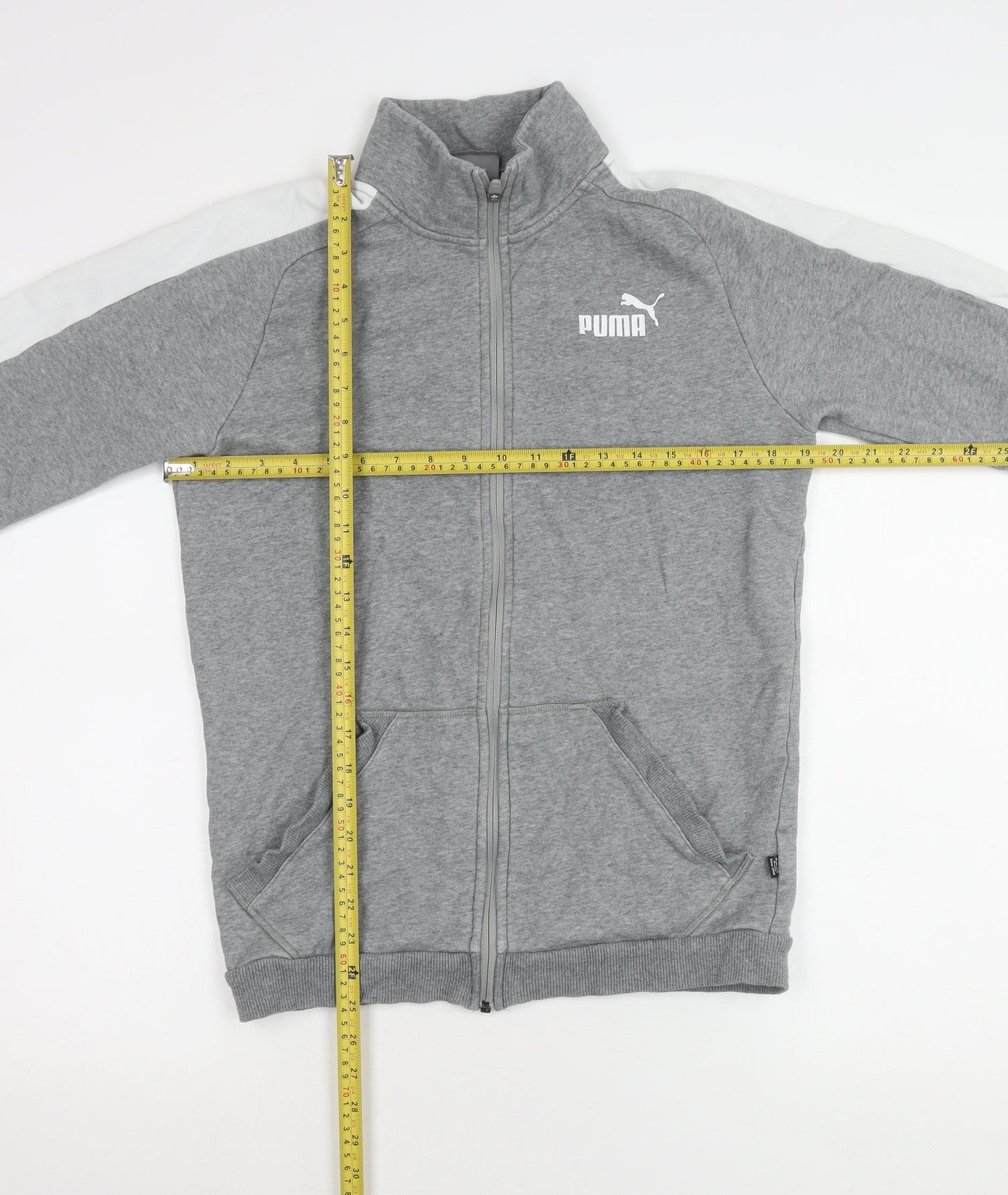 Puma Men's Grey XS Full Zip Basic Sports Jacket