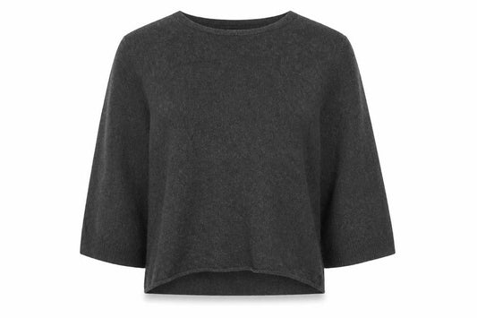 French Connection Women’s Grey V-Neck Knit Jumper Size M 3/4 Sleeve
