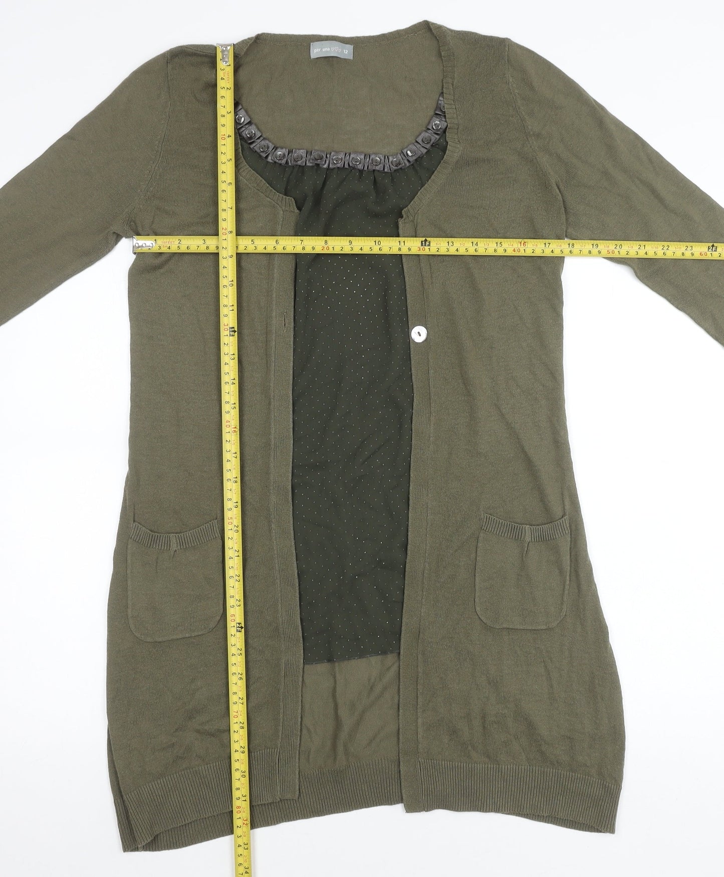 Marks and Spencer Women’s Green Long Sleeve Cardigan Size 12