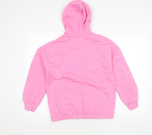 Marks and Spencer Girls Pink Barbie Pullover Hoodie 12-13Y Logo Print