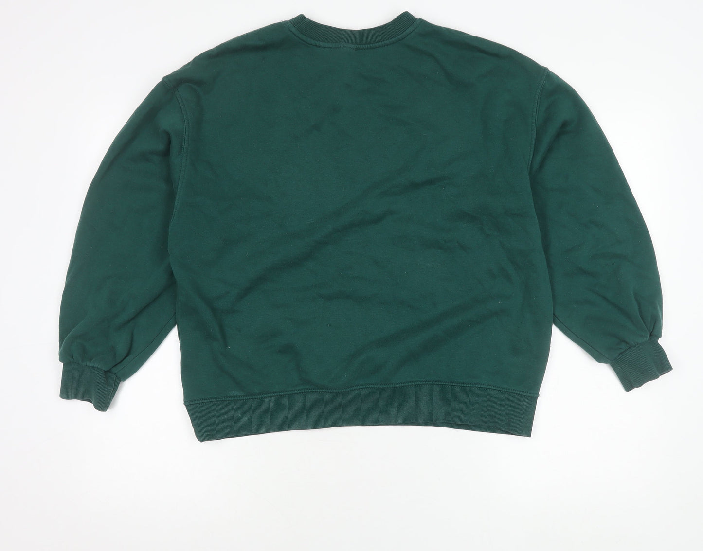 Divided Womens Green Logo Sweatshirt S Regular Fit Pullover Crew Neck