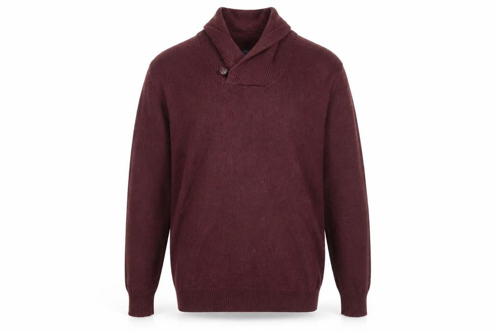 Marks & Spencer Mens Red XL Collared Cotton Pullover Jumper