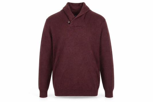 Marks & Spencer Mens Red XL Collared Cotton Pullover Jumper