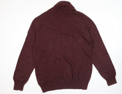 Marks & Spencer Mens Red XL Collared Cotton Pullover Jumper
