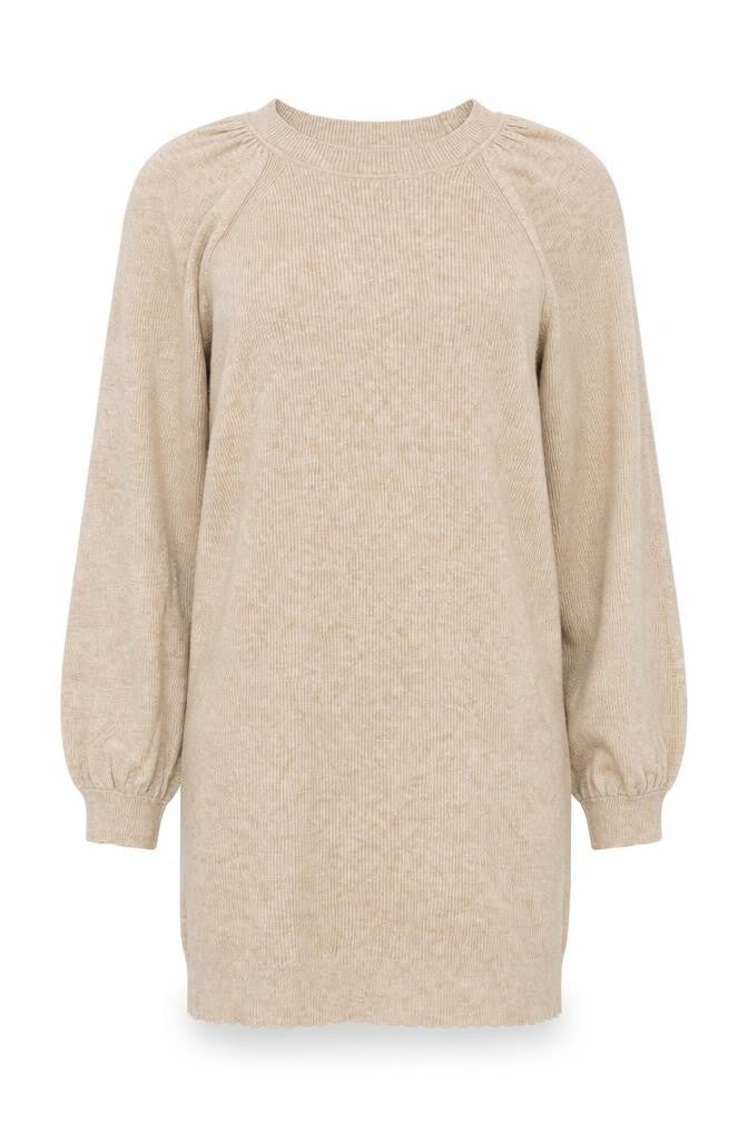 Oliver Bonas Women Beige Size 8 Tunic Jumper Long Sleeve Knit