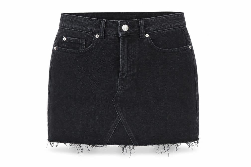 Denim Co. Women Black Size 8 High Rise Denim Mini Skirt