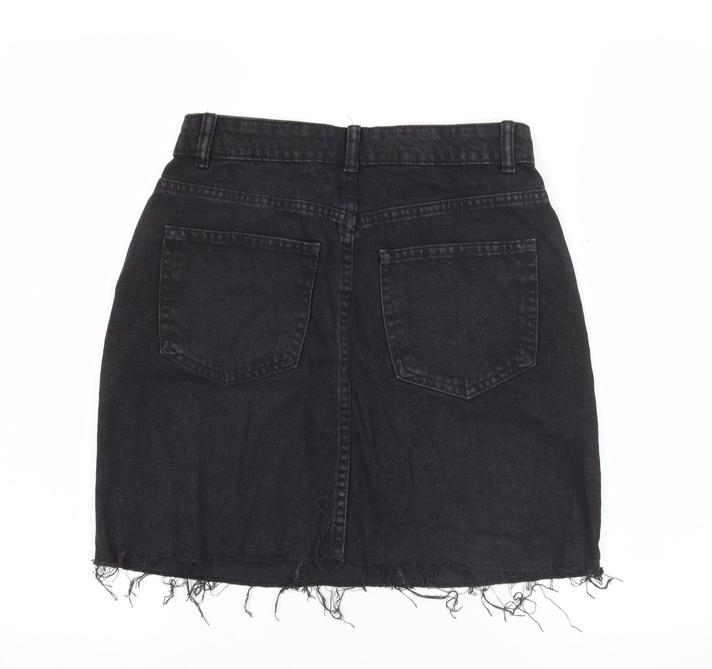 Denim Co. Women Black Size 8 High Rise Denim Mini Skirt