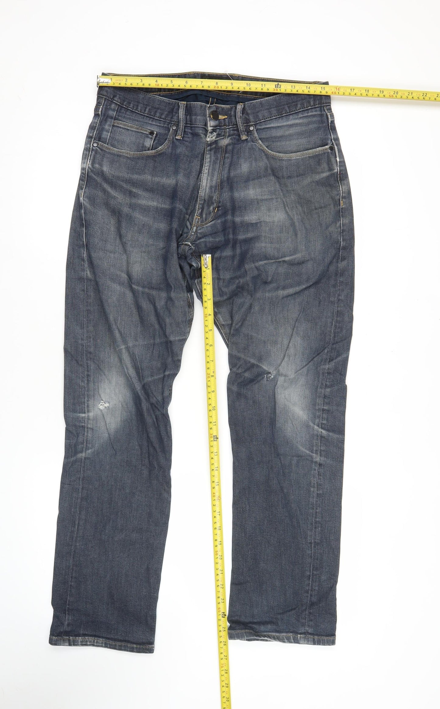 Marks and Spencer Autograph Men’s Blue 32W 31L Slim Straight Jeans