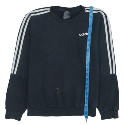 Close-up detail of adidas Men’s Black Small Sweatshirt Long Sleeve Pullover Sports Logo