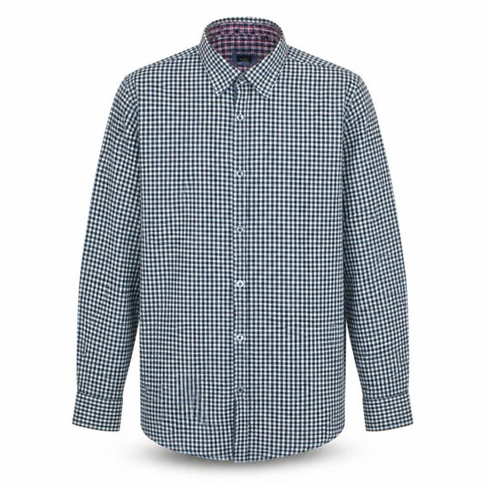 Hugo Boss Men’s Blue Check Cotton Shirt M Regular Fit Long Sleeve