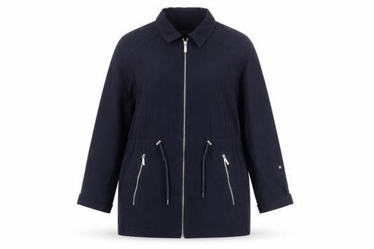 Zara Women Blue Size 14 Mid-Length Basic Jacket with Zip Pockets