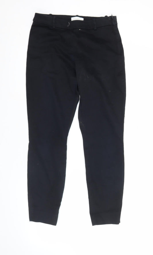 H&M Womens Black Size 10 Slim Fit Tapered Work Trousers
