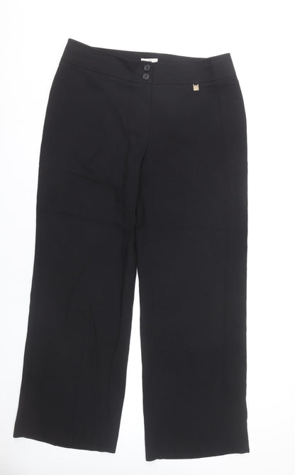 Country Casuals Women’s Black Wide-Leg Stretch Trousers Size 14