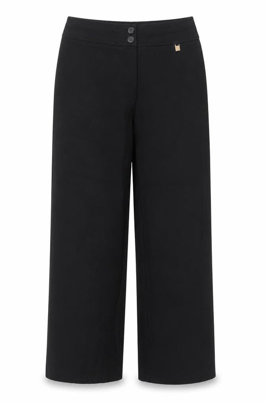 CC Women’s Black Wide-Leg Stretch Trousers Size 14