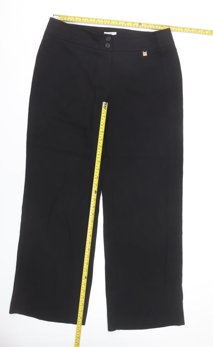 Country Casuals Women’s Black Wide-Leg Stretch Trousers Size 14