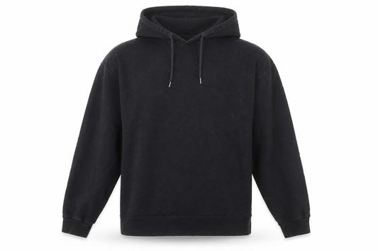 Front view of ASOS Men’s Black Pullover Hoodie Medium Graphic Print Retro Style
