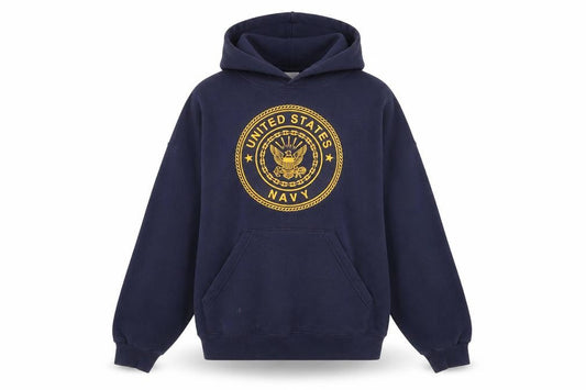 Soffe Womens Navy Blue Pullover Hoodie Small US Navy Logo