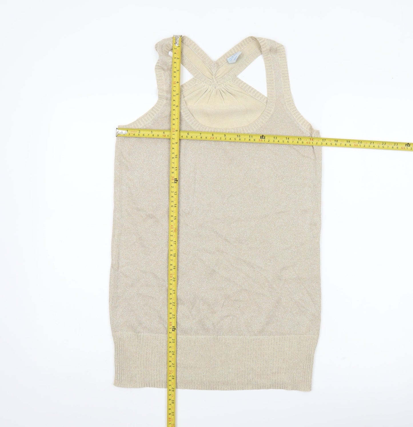 Oasis Women’s Beige Size 14 Scoop Neck Sleeveless Knit Vest Top