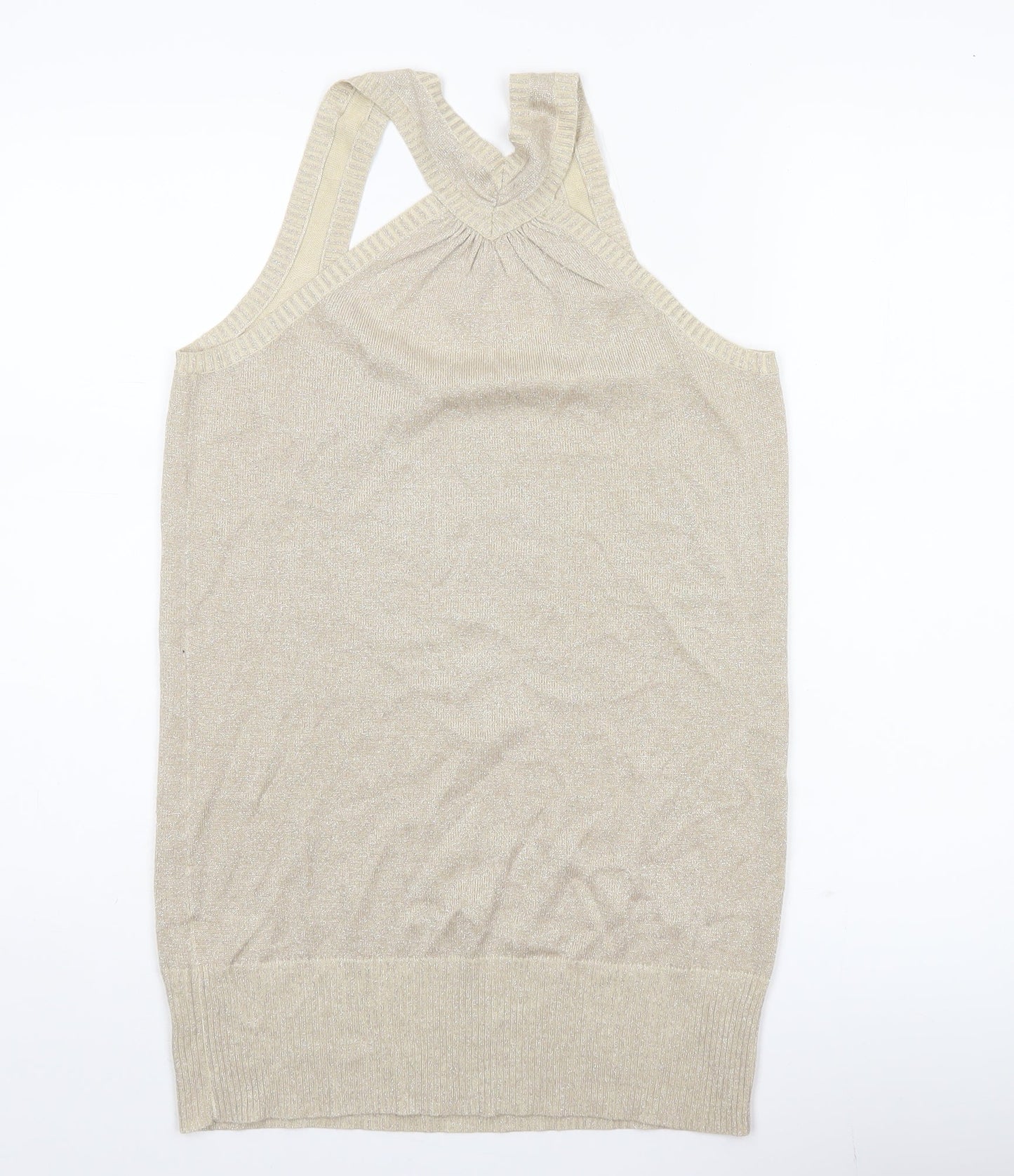 Oasis Women’s Beige Size 14 Scoop Neck Sleeveless Knit Vest Top