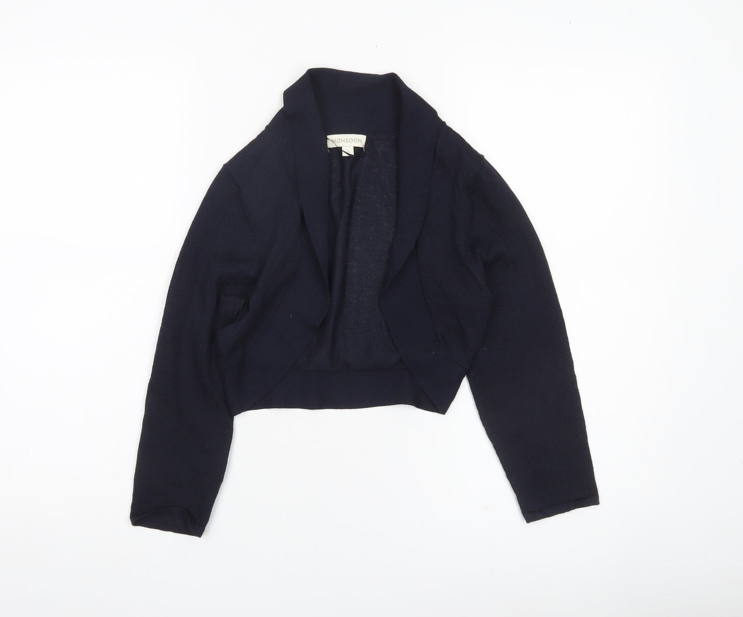 Monsoon Women's Blue Small Shrug Cardigan Knit V-Neck Long Sleeve