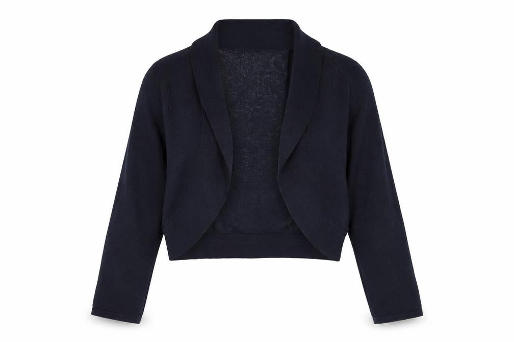 Monsoon Women's Blue Small Shrug Cardigan Knit V-Neck Long Sleeve