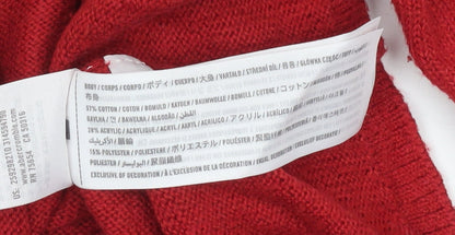 Abercrombie & Fitch Kids Girls Red Fit & Flare Knit Dress 5-6 Years Long Sleeve