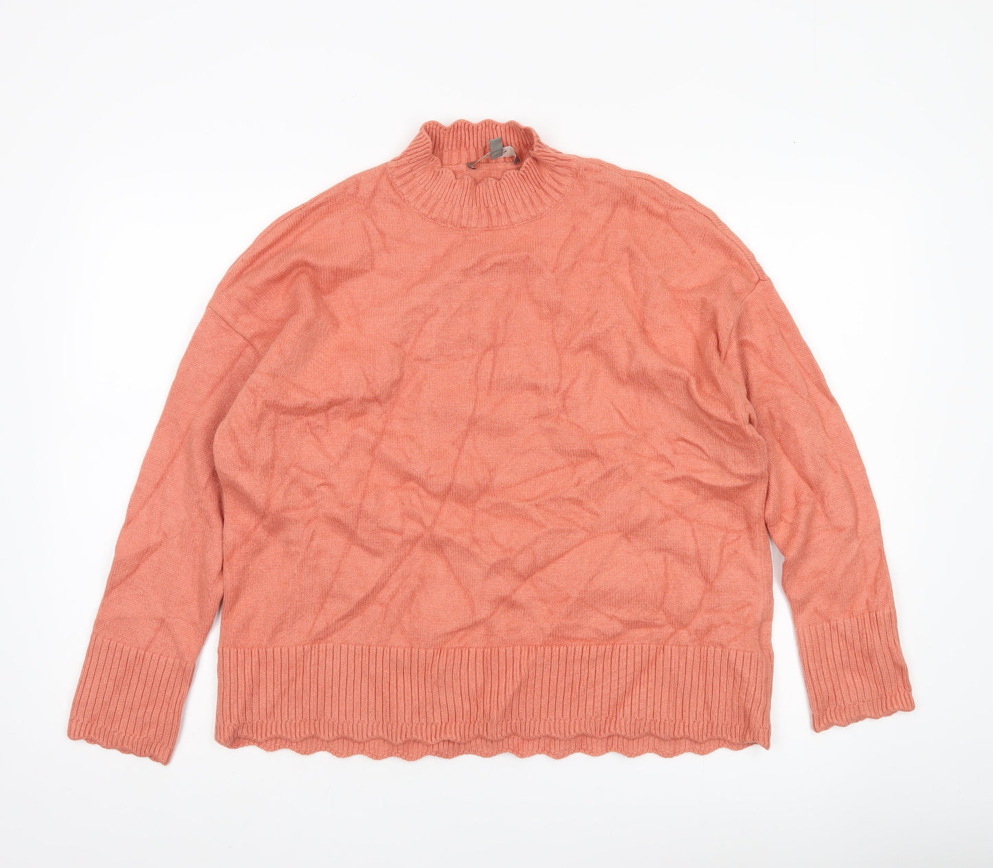 Oasis Women’s Pink Mock Neck Knit Pullover Jumper Size S