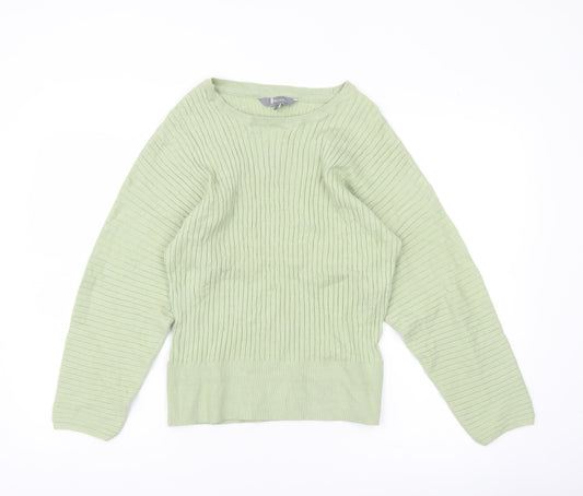 Principles Women Green Size 16 Ribbed Pullover Jumper