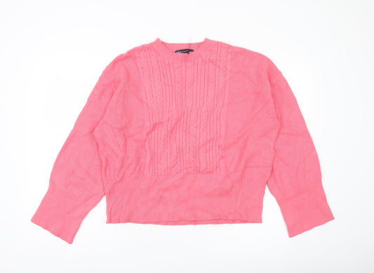Marks and Spencer Women’s Pink Cable Knit Jumper L Regular