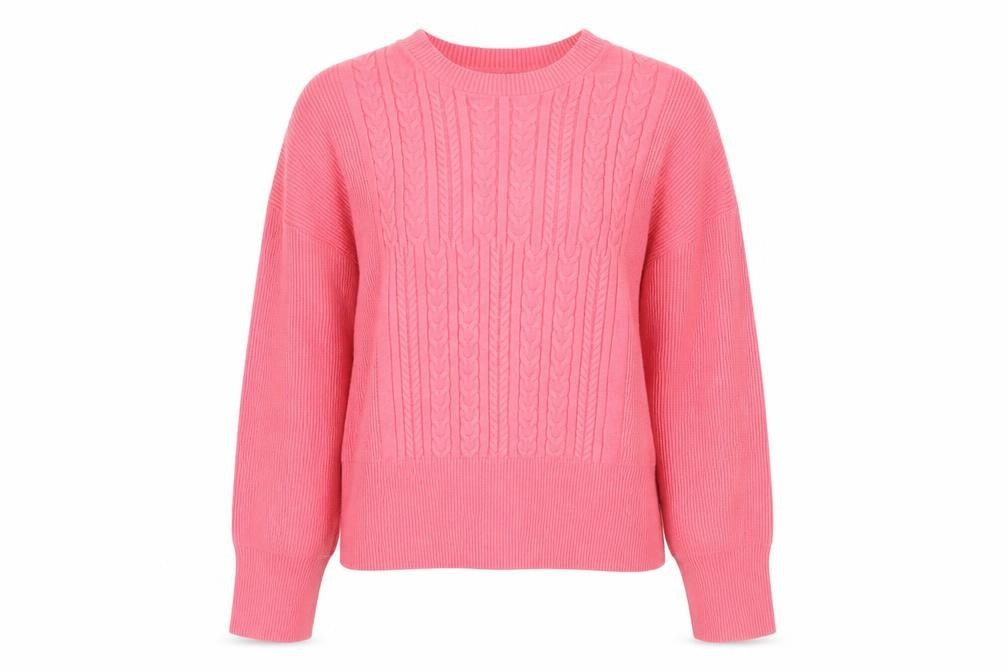 Marks & Spencer Women’s Pink Cable Knit Jumper L Regular