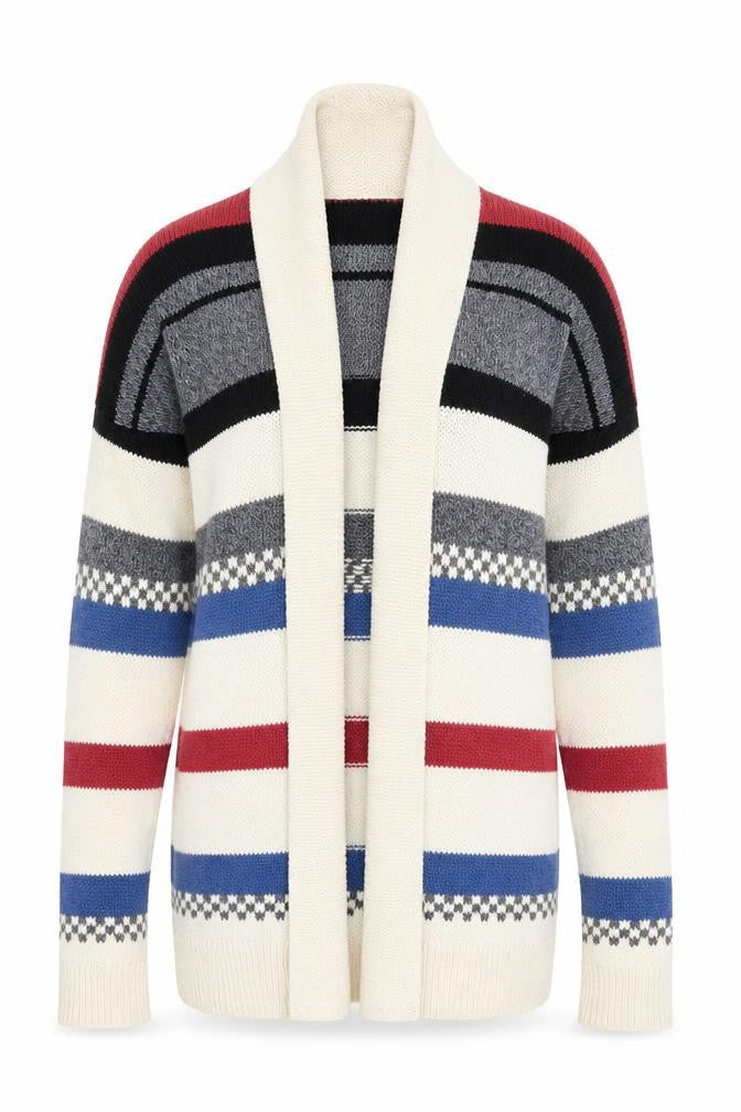 American Eagle Womens Multicoloured M Cardigan Knit Striped Jumper