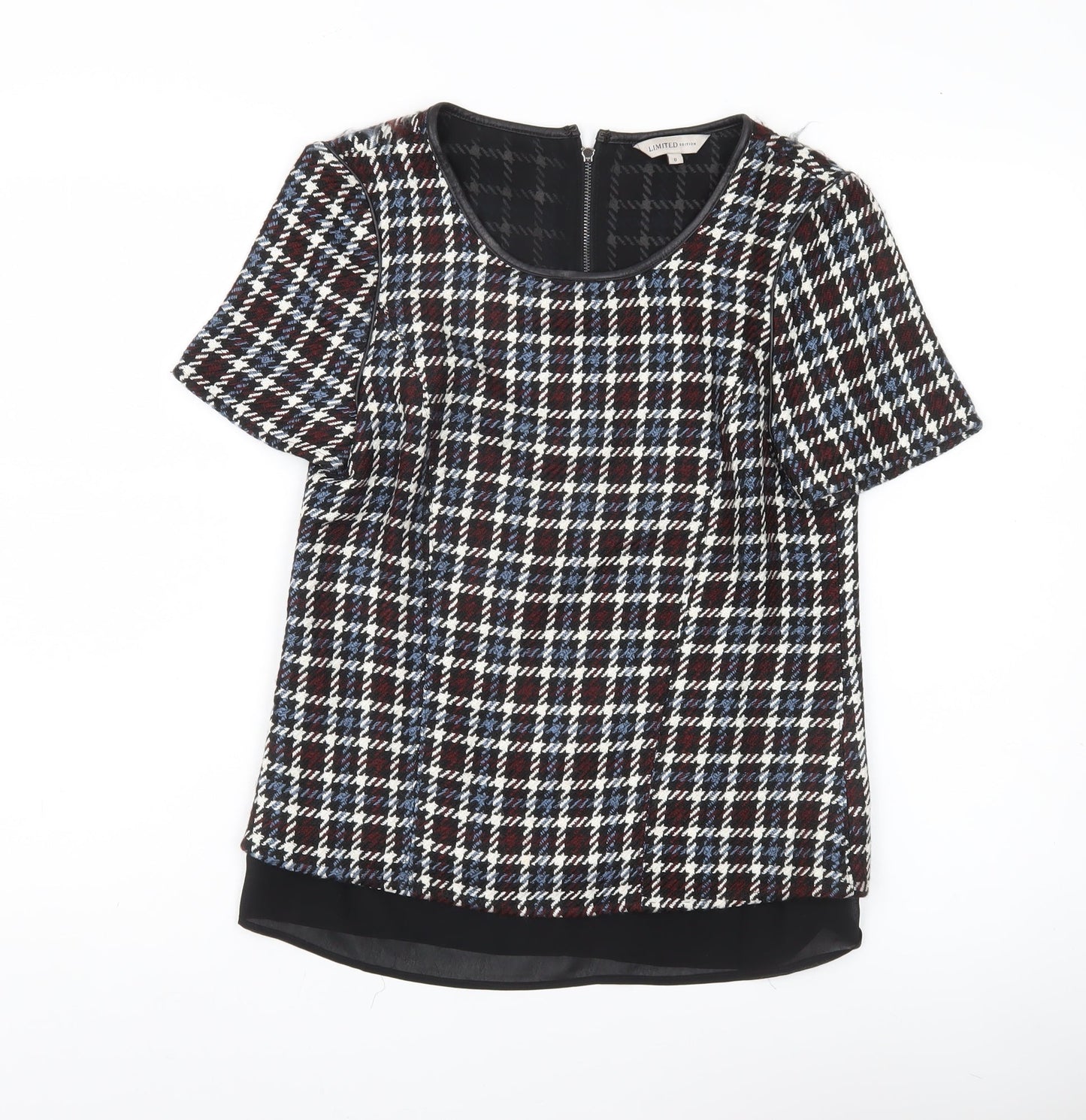 Marks and Spencer Womens Multicoloured Check Blouse UK 6 Short Sleeve