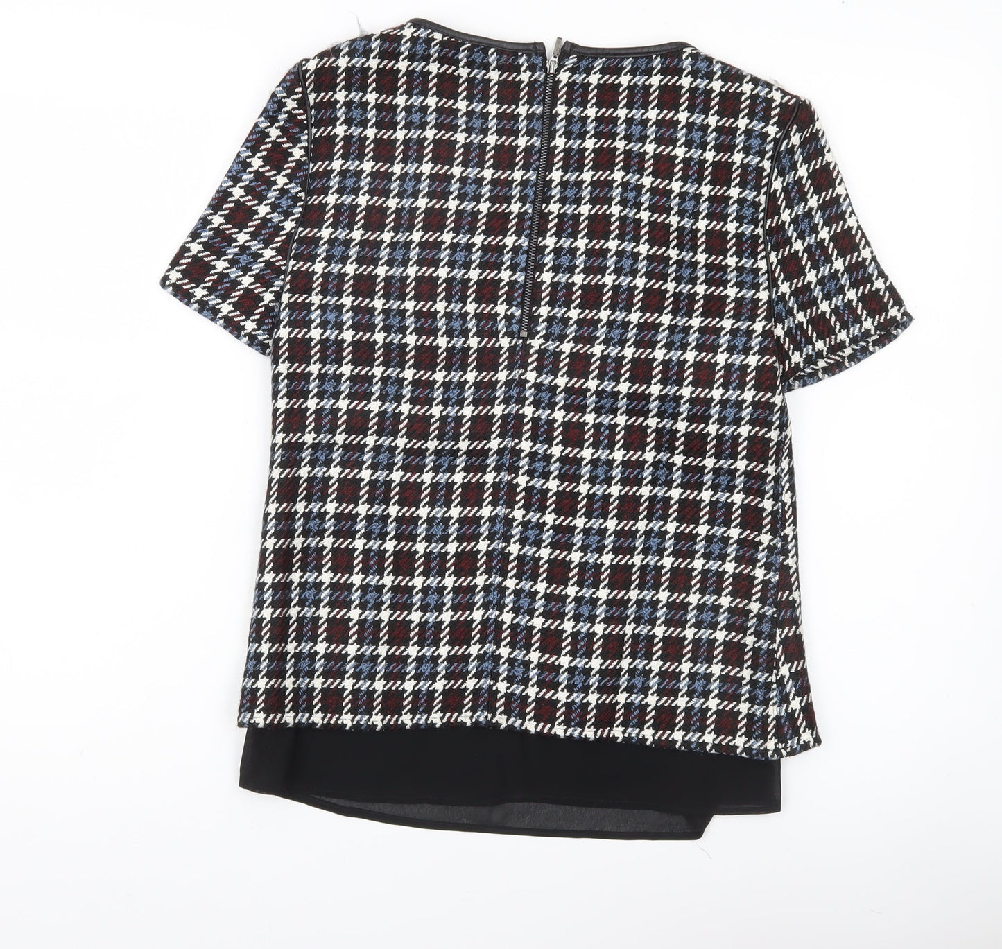 Marks and Spencer Womens Multicoloured Check Blouse UK 6 Short Sleeve