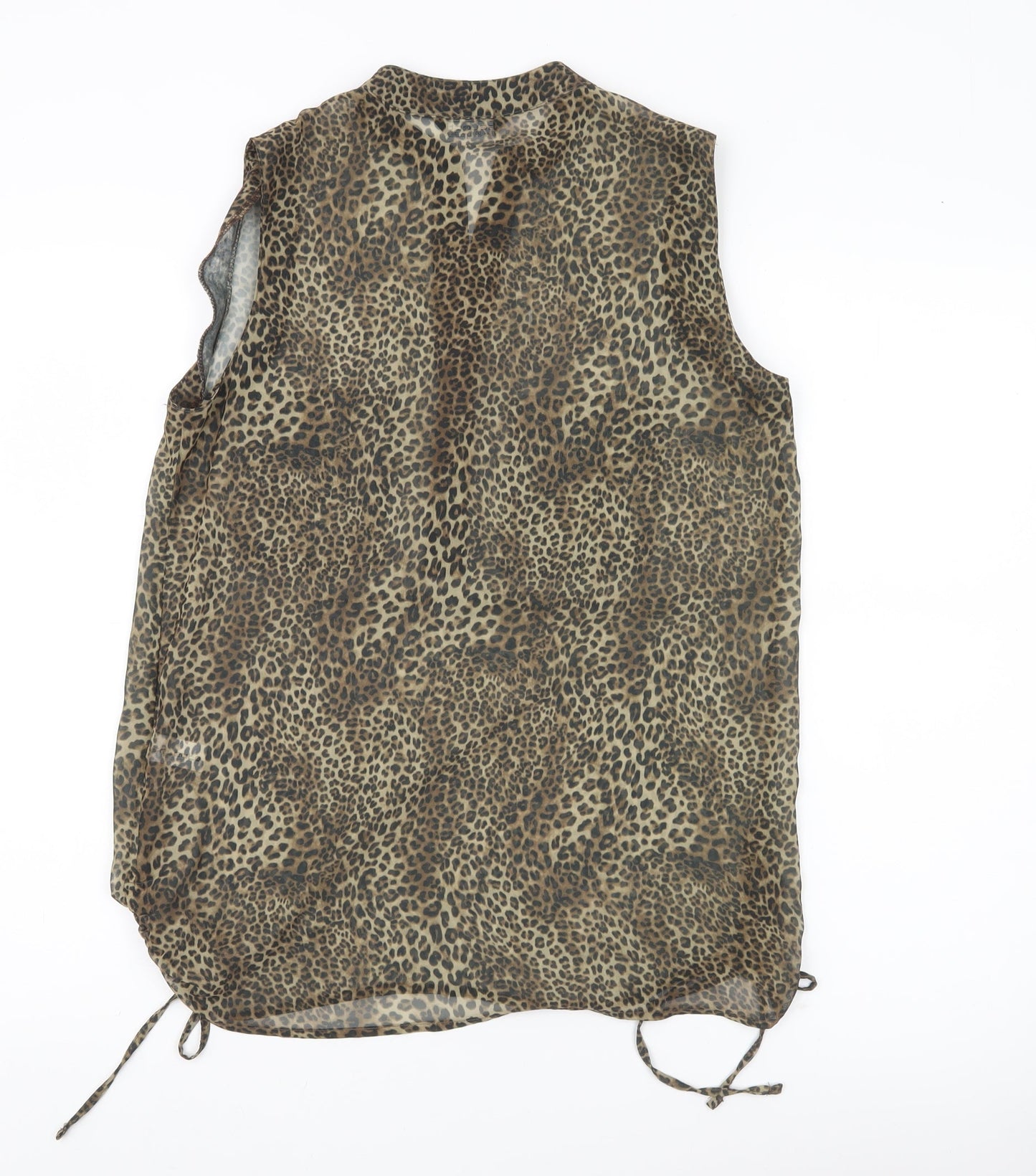 Select Women’s Brown Leopard Print Sleeveless Tunic Blouse UK 10