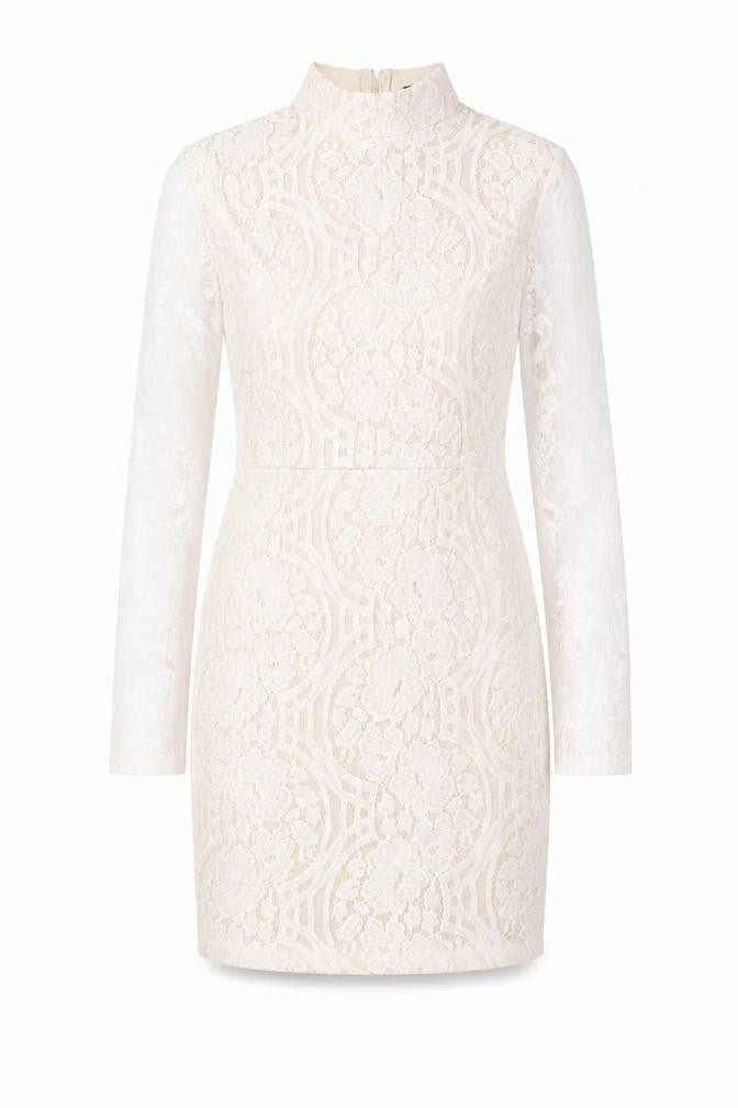 PRETTYLITTLETHING Women’s Ivory Lace Sheath Mini Dress UK 10