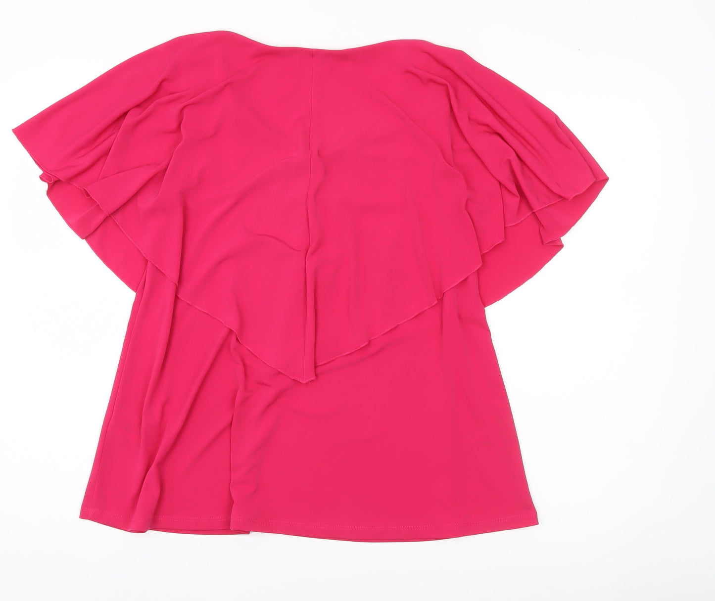 Together Women’s Pink Ruffle V-Neck Tunic Blouse Size S