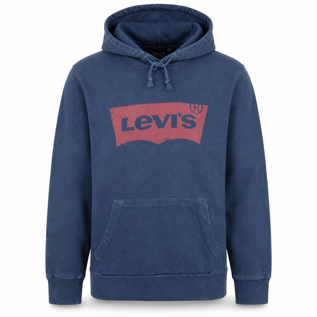 Levi's Men Blue Pullover Hoodie Small Logo Graphic Cotton