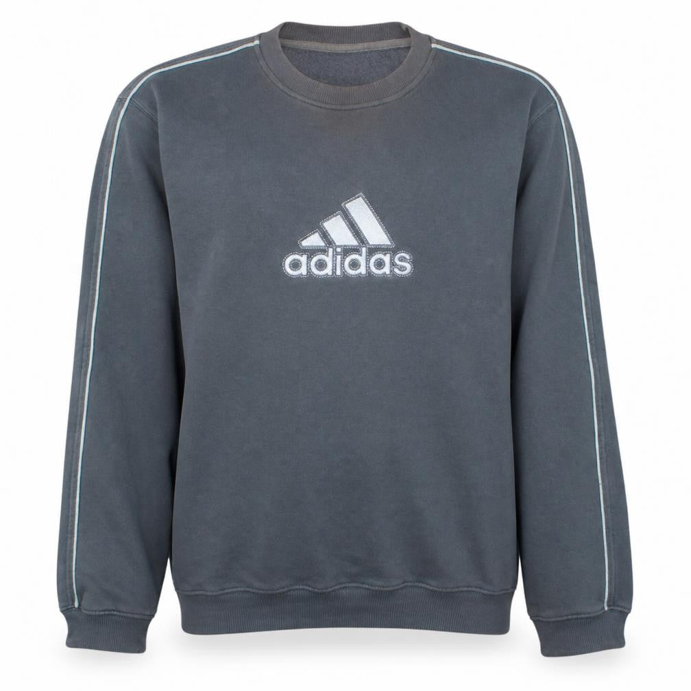 Adidas Men’s Grey Pullover Sweatshirt Size S Crew Neck Logo