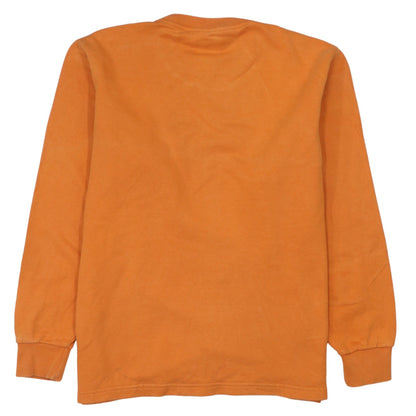 Preloved Adidas Boys Orange Sweatshirt 14 Years Pullover Fleece Logo Long Sleeve - Label