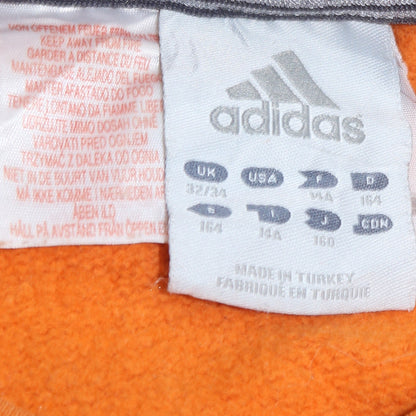 Preloved Adidas Boys Orange Sweatshirt 14 Years Pullover Fleece Logo Long Sleeve - Image 5