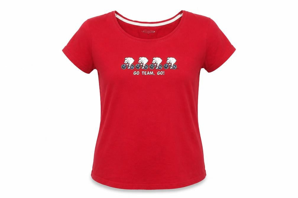 Mountain Life Womens Red Size 12 Scoop Neck Sheep Print T-Shirt