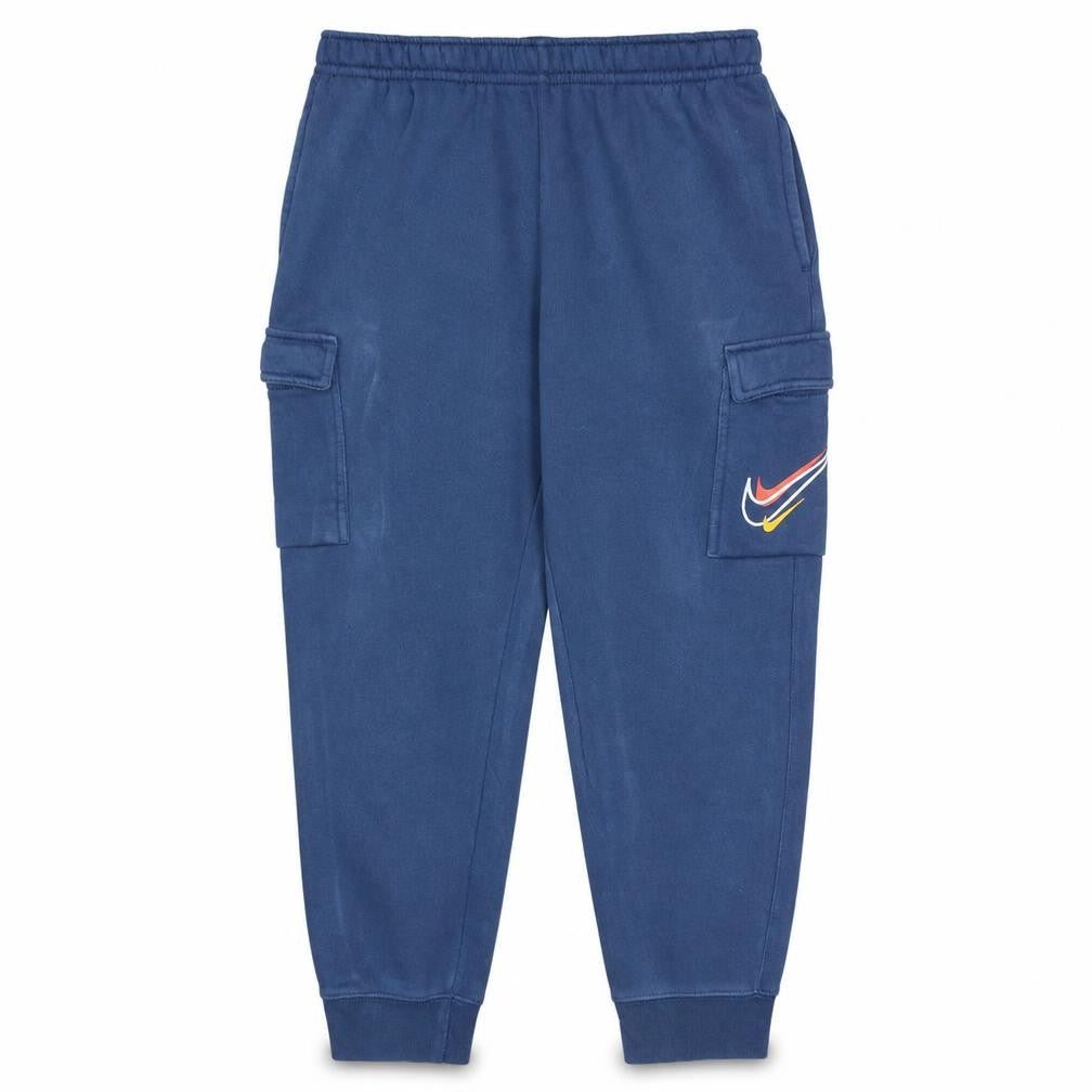 Nike Men’s Blue Cargo Joggers L Cotton Blend Tapered Casual