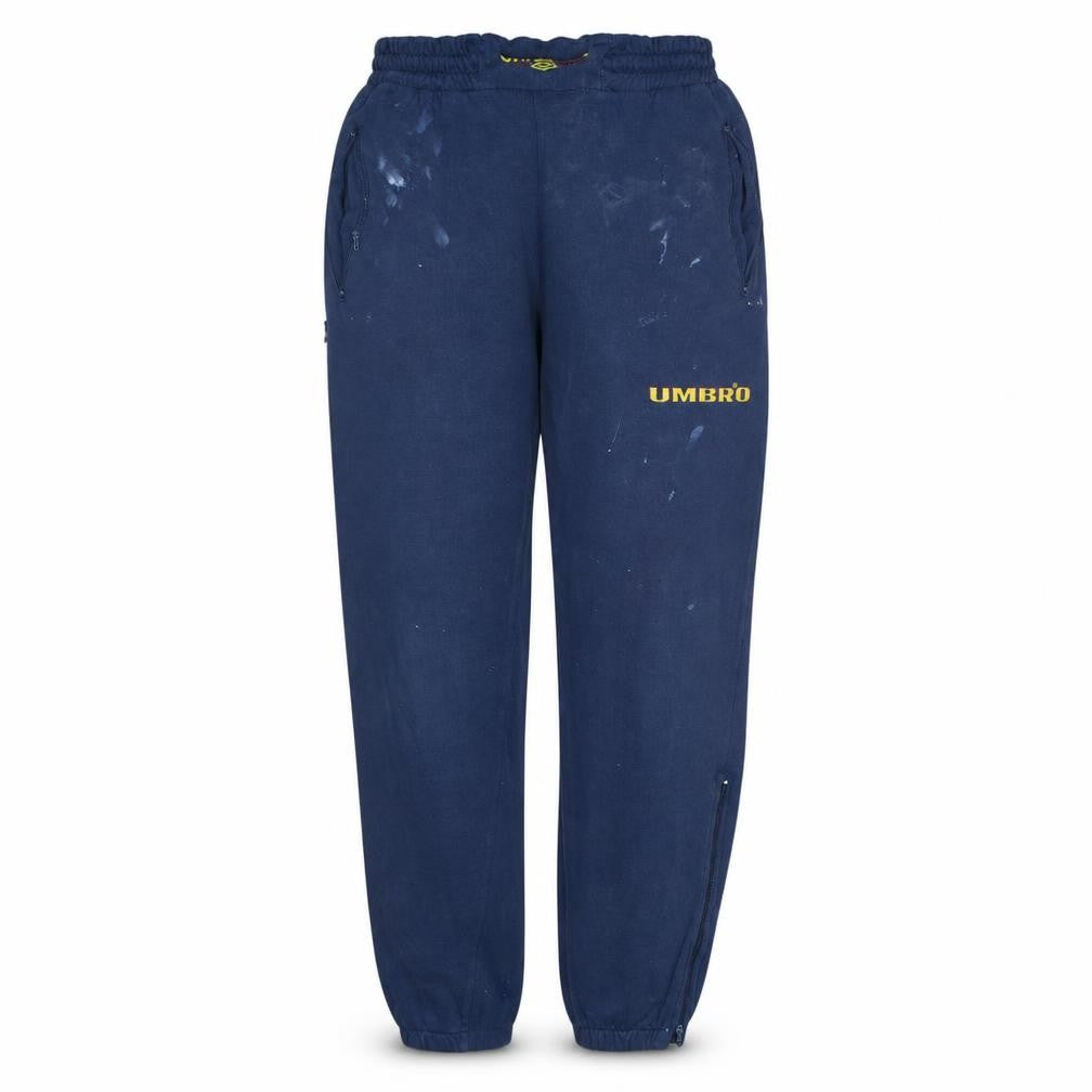 Umbro Womens Blue M Sweatpants Retro Fleece Elastic Waist Zip Pockets