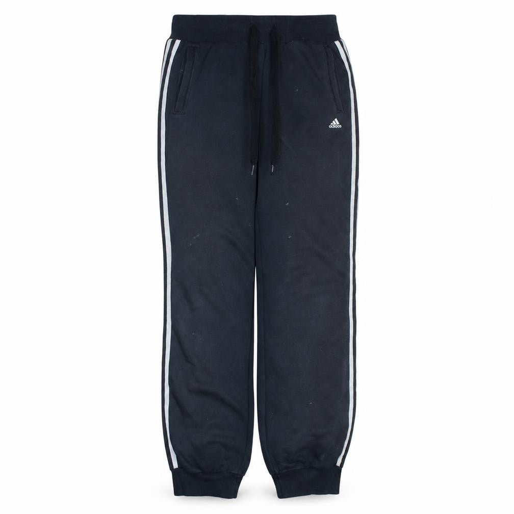 Adidas Womens Black Jogger Trousers Size 10 Essentials Logo Stripe