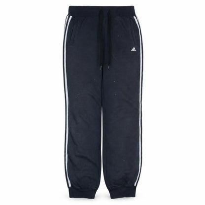 Adidas Womens Black Jogger Trousers Size 10 Essentials Logo Stripe