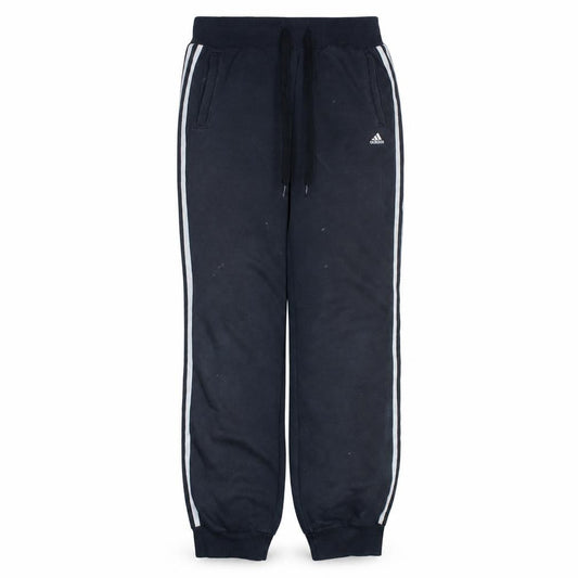 Adidas Womens Black Jogger Trousers Size 10 Essentials Logo Stripe