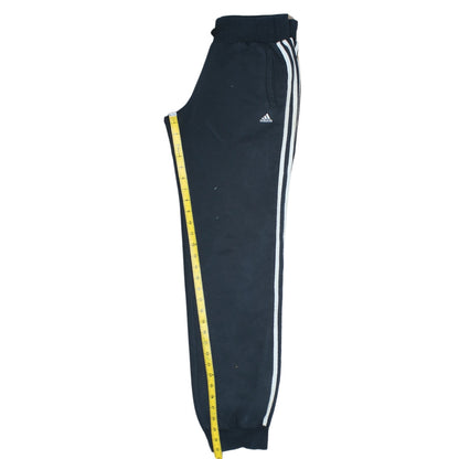 Adidas Womens Black Jogger Trousers Size 10 Essentials Logo Stripe